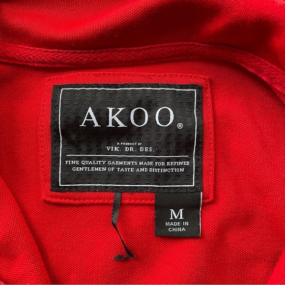 Akoo Y2K Running Track Jacket Size Medium Red - Picture 6 of 7